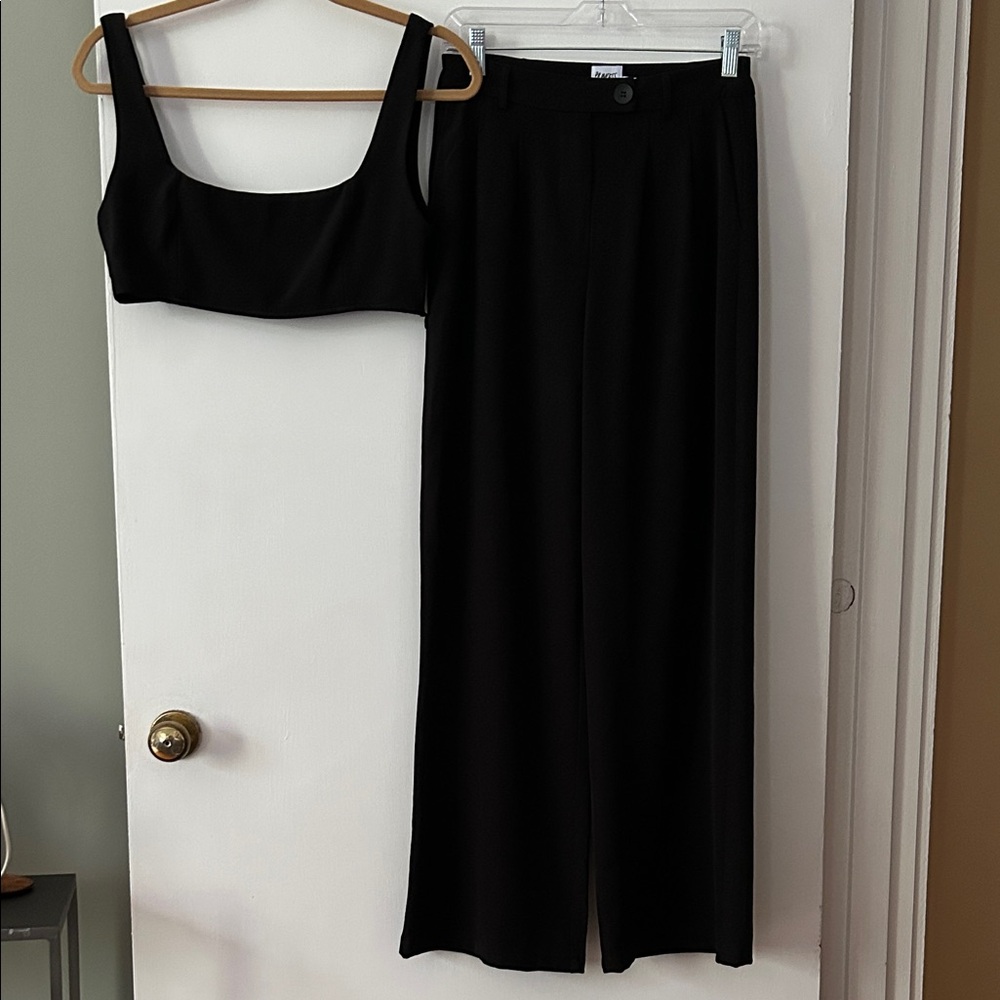 Princess Polly Crop Top and Black Wide Leg 2-piece Set